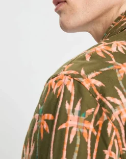 Scotch & Soda Veste Trucker imprimée kaki/orange