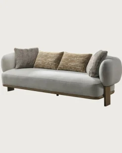 Uniqka Vigo - Canapé en tissu et bois massif