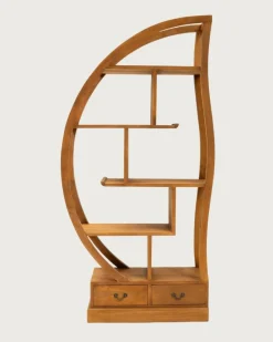 Uniqka Yin Yang - Bibliothèque en bois massif de teck