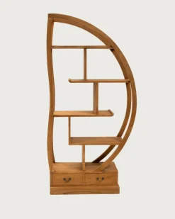 Uniqka Yin Yang - Bibliothèque en bois massif de teck